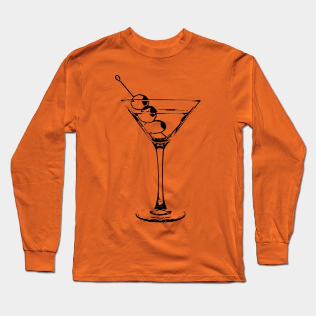 Martini Long Sleeve T-Shirt by DogfordStudios